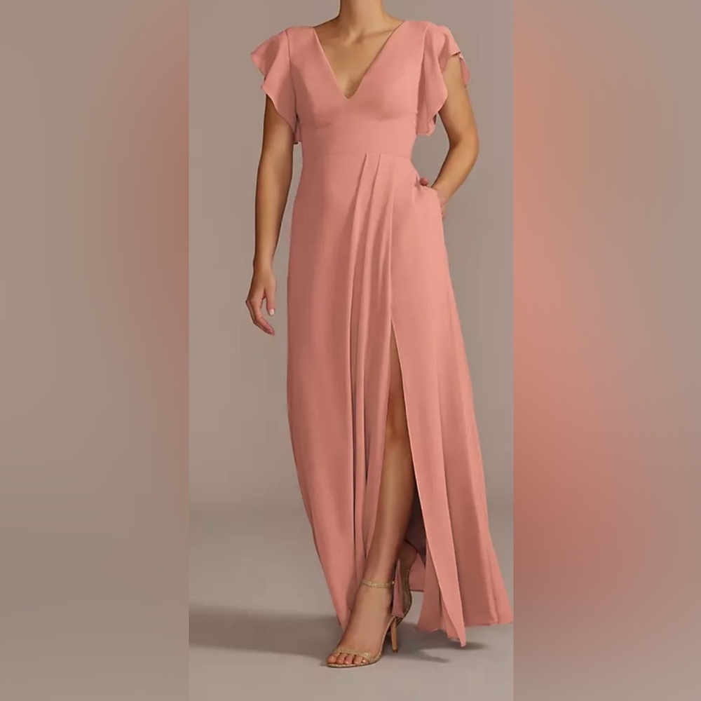 Way to Celebrate Coral Pink Maxi Dress-Womens Sz 0